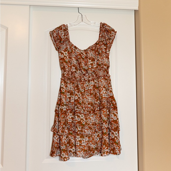 Altar’d State Orange Floral Fall Mini Dress - Picture 7 of 9